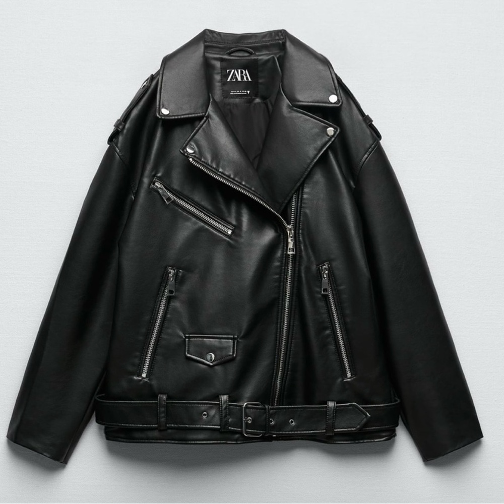 Zara Faux Leather Oversized Jacket size S